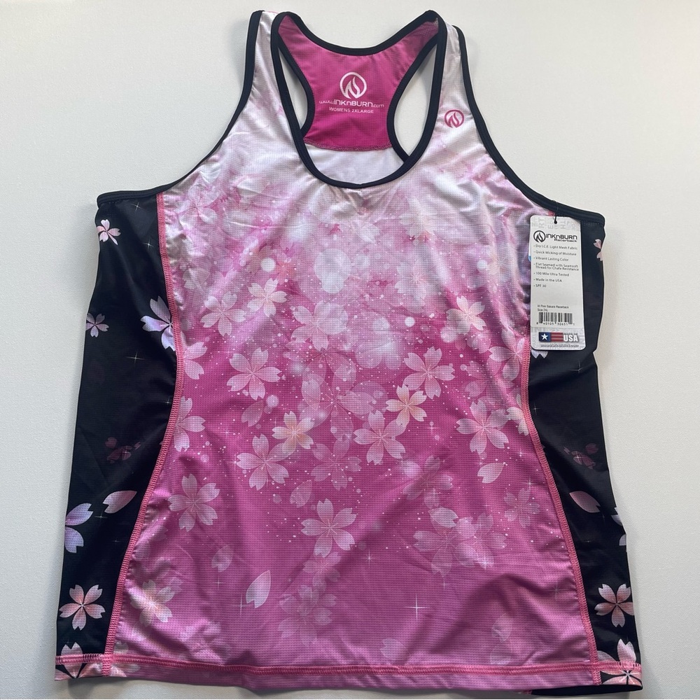 INKnBURN Sakura Limited Edition Racerback Tank | 2XL | NWT Running Workout